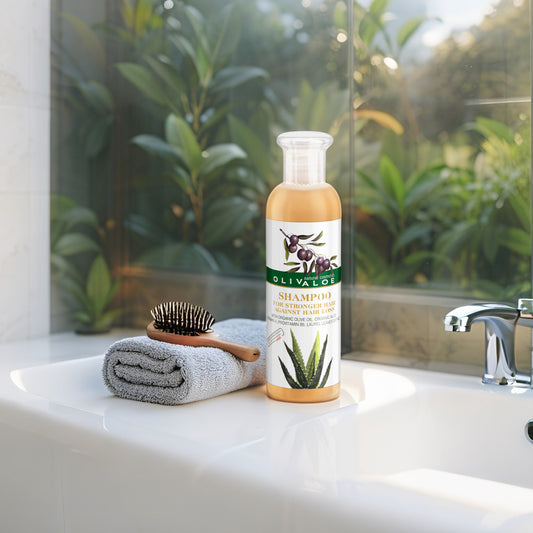 Olivaloe Anti-Hair Loss Shampoo with Laurel Oil – natural hair strength & shine