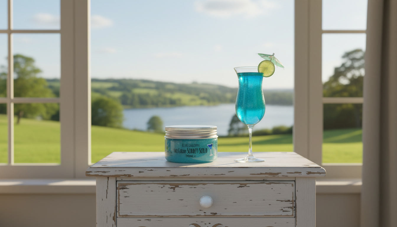 Blue Lagoon Body & Face Sorbet Scrub with Organic Aloe | 100% Natural Exfoliator