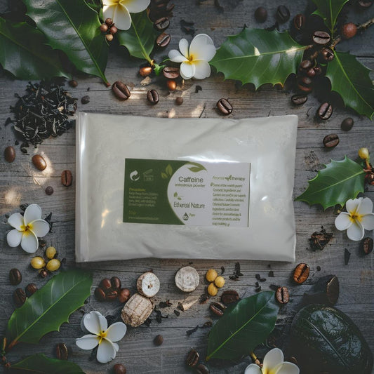 OiloHerb Caffeine Powder – Natural ingredient for skin toning and tightening in cosmetic applications.
