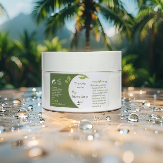 Herbal activated carbon in powder form for cosmetic use