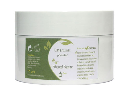 Herbal activated carbon in powder form for cosmetic use