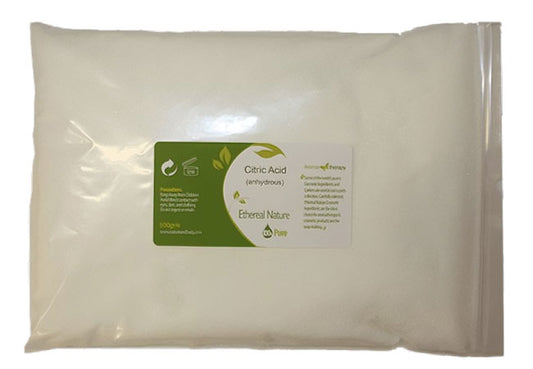 Packaging of natural citric acid in powder form from Oiloherb