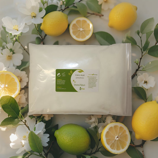 Packaging of natural citric acid in powder form from Oiloherb