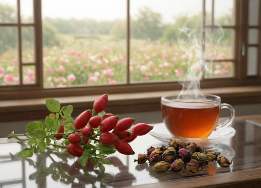 Rosehip Rosa canina dried herb rich in vitamin C and antioxidants