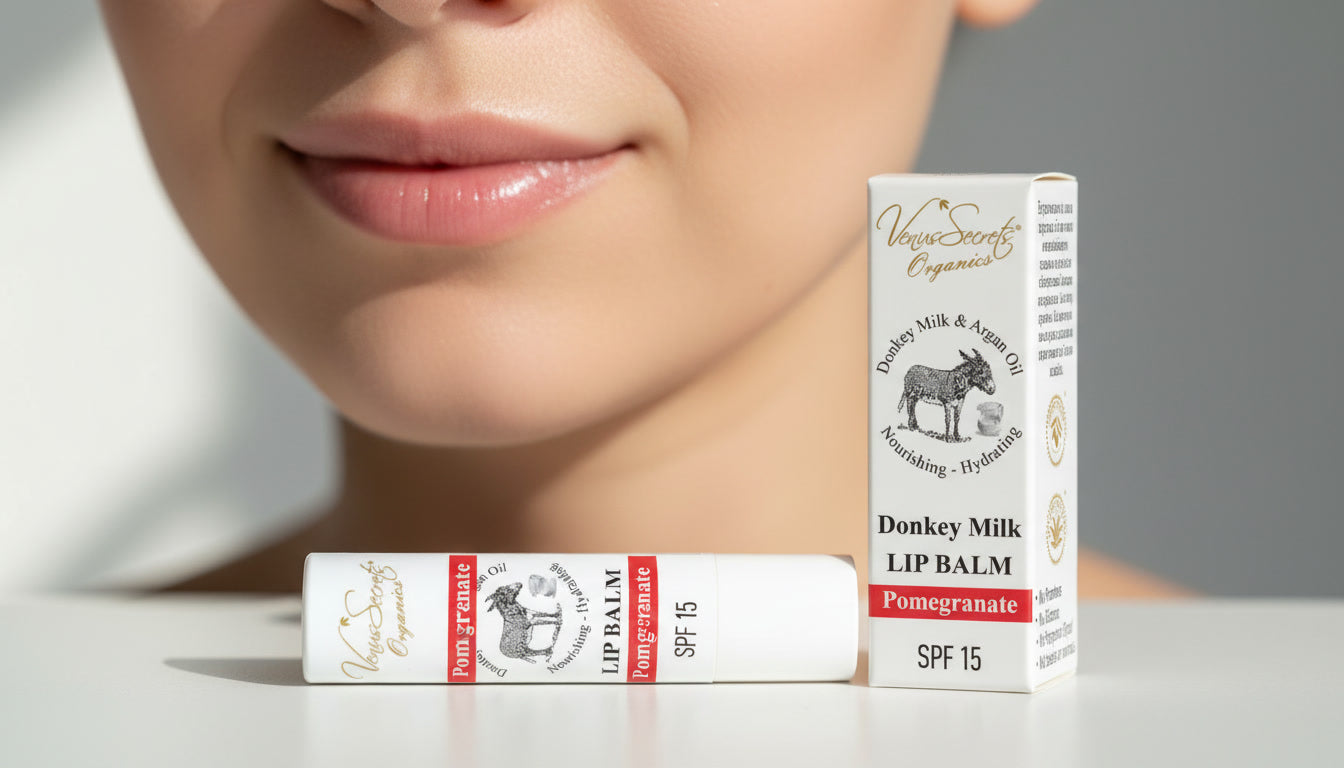 Donkey milk pomegranate lip balm natural hydration repair