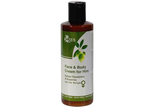 Natural men’s face and body cream Rizes Crete with olive and aloe