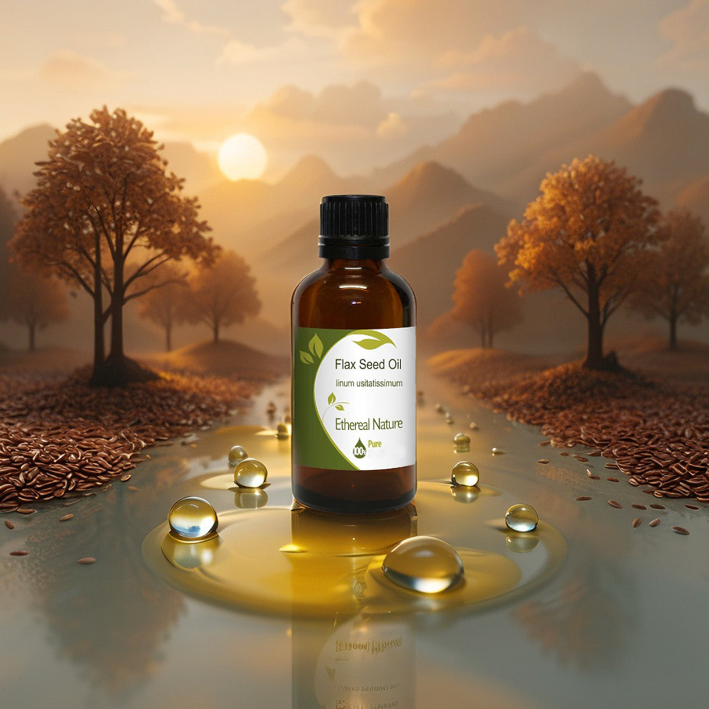 Flax seed oil bottle – natural omega-rich hydration for skin
