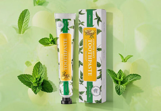 Οδοντόκρεμα Λεύκανσης με Τζίντζερ & Μέντα – Φυσική Φροντίδα για Λαμπερό Χαμόγελο.