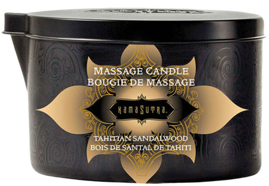 KamaSutra Ignite Tahitian Sandalwood massage candle with exotic sandalwood aroma