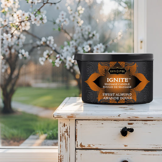 KamaSutra Sweet Almond massage candle with almond and cherry scent