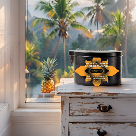 KamaSutra Ignite Coconut & Pineapple massage candle – exotic & sensual