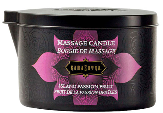 Island Passion Fruit Massage Candle by KamaSutra – Tropical massage oil candle with passion fruit scent