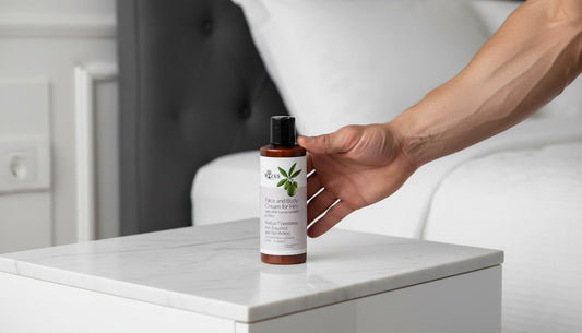 Men’s face and body cream with organic aloe vera and olive extract
