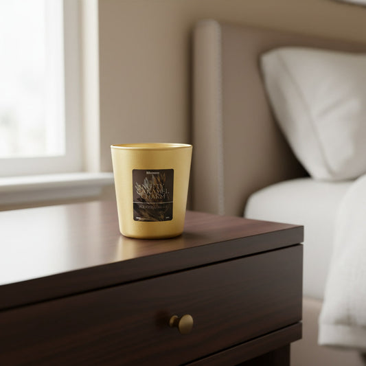 Blossom Beauty Nutty Caramel natural soy candle 160g with 35+ hours burn time