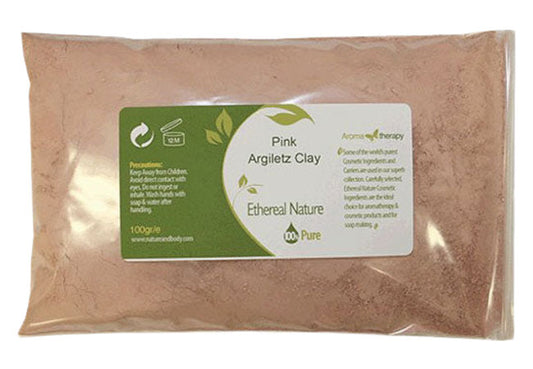 Pink Clay powder for sensitive skin care and natural facial masks