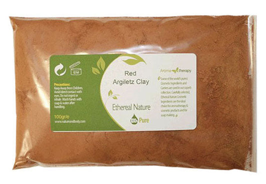 Red Clay powder for natural skincare masks and handmade soaps