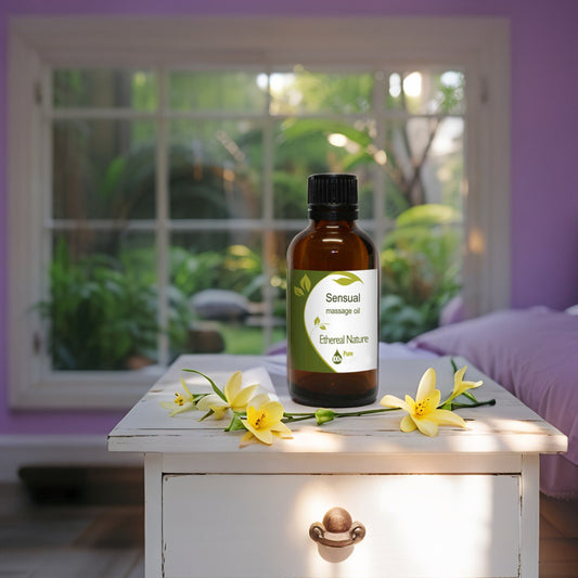 Sensual Massage Body Oil – Natural vegan massage oil with Ylang Ylang, Patchouli, Jasmine & Neroli for silky soft skin