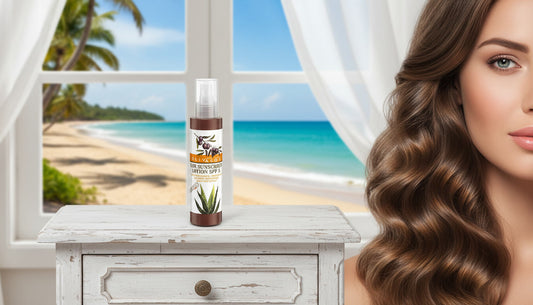 Sun-Protection Hair Lotion OlivAloe with organic olive oil and aloe vera for UV protection and hair hydration