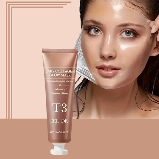 T3 Baby Collagen Glow Mask – Anti-Aging Peel-Off Mask with Collagen & Volufiline