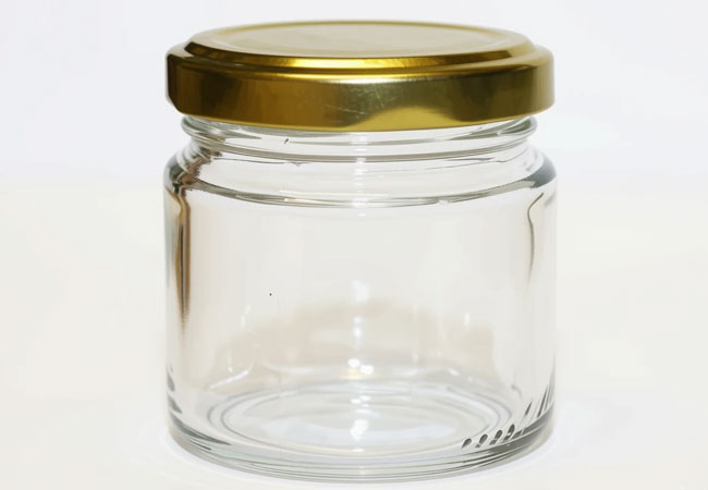 Clear Glass Cosmetic Jar with Metal Lid for DIY Cosmetics