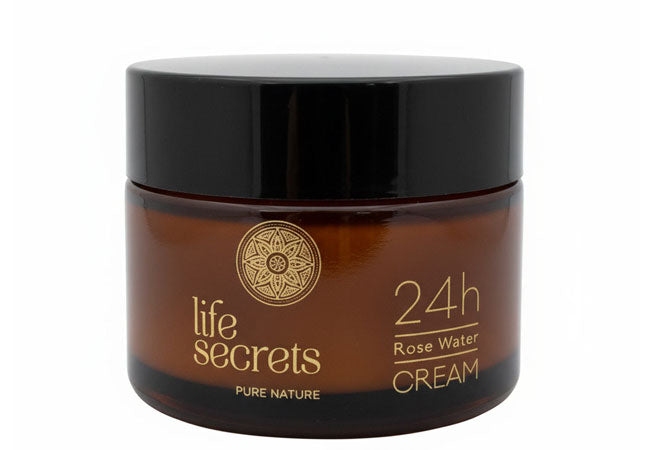 Life Secrets 24-hour facial cream with rose water and Hyaluronic Acid