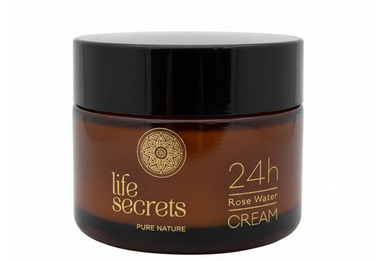 Life Secrets 24-hour facial cream with rose water and Hyaluronic Acid