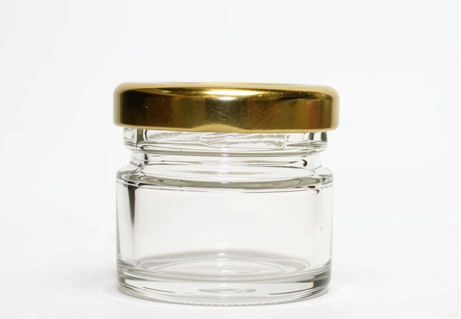 Clear Glass Cosmetic Jar with Metal Lid for DIY Cosmetics