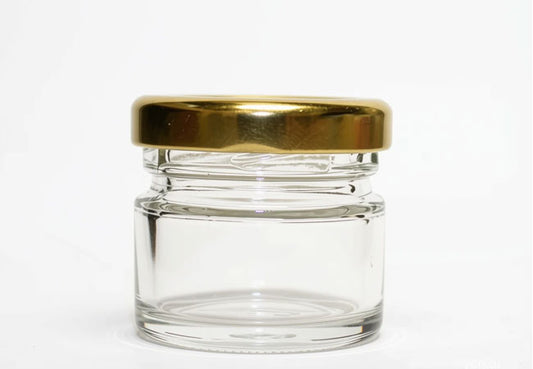 Clear Glass Cosmetic Jar with Metal Lid for DIY Cosmetics