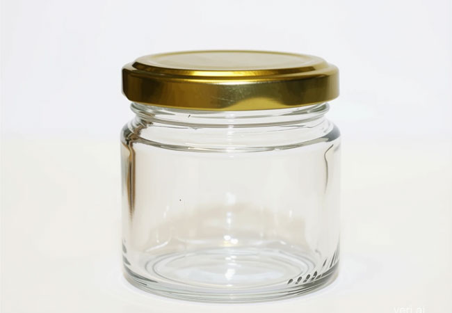 Clear Glass Cosmetic Jar with Metal Lid for DIY Cosmetics