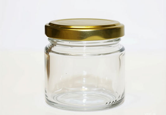 Clear Glass Cosmetic Jar with Metal Lid for DIY Cosmetics