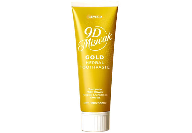 9D Golden MISWAK herbal toothpaste for whitening and gum care
