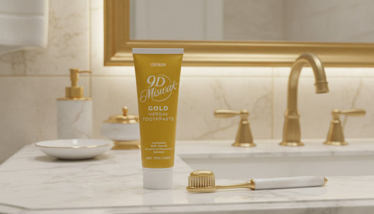 9D Golden MISWAK herbal toothpaste for whitening and gum care