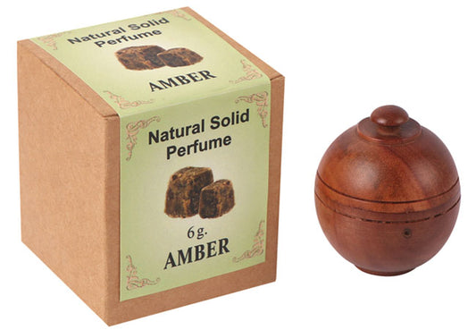 Amber Natural Solid Perfume alcohol-free warm amber fragrance in solid balm form