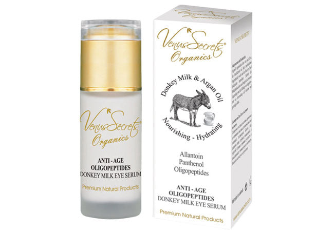 Venus Secrets Organics Anti-Age Oligopeptides Donkey Milk Eye Serum with Aloe, Argan Oil & Olive