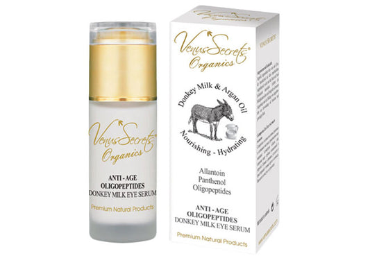 Venus Secrets Organics Anti-Age Oligopeptides Donkey Milk Eye Serum with Aloe, Argan Oil & Olive