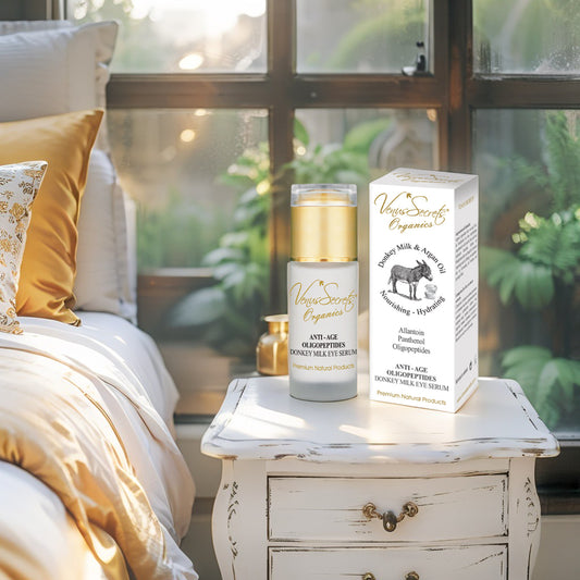 Venus Secrets Organics Anti-Age Oligopeptides Donkey Milk Eye Serum with Aloe, Argan Oil & Olive