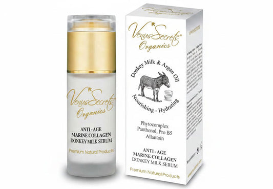 Anti-aging facial serum with marine collagen and donkey milk