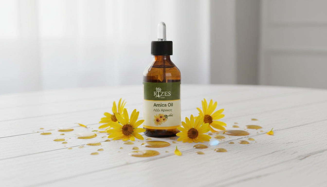RIZES Crete Arnica Oil for body massage and everyday care