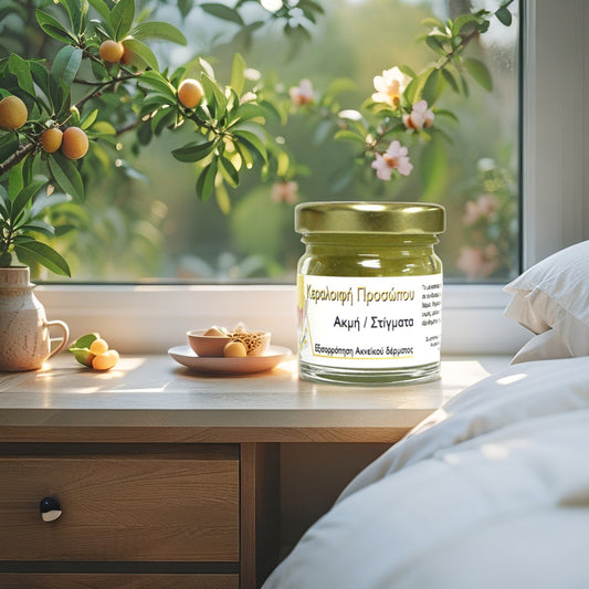 Natural beeswax ointment for acne and pimples with tea tree and propolis