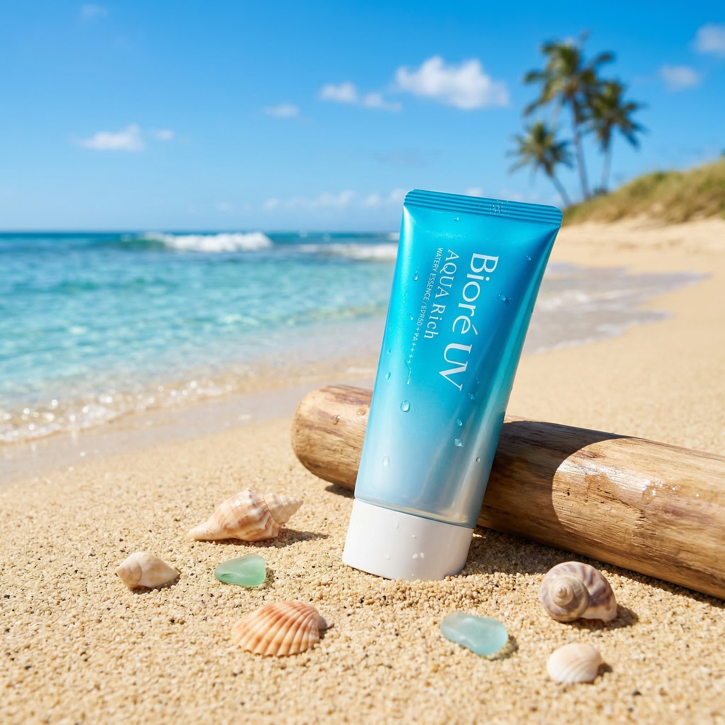 Biore Aqua Rich SPF50 lightweight sunscreen no white cast