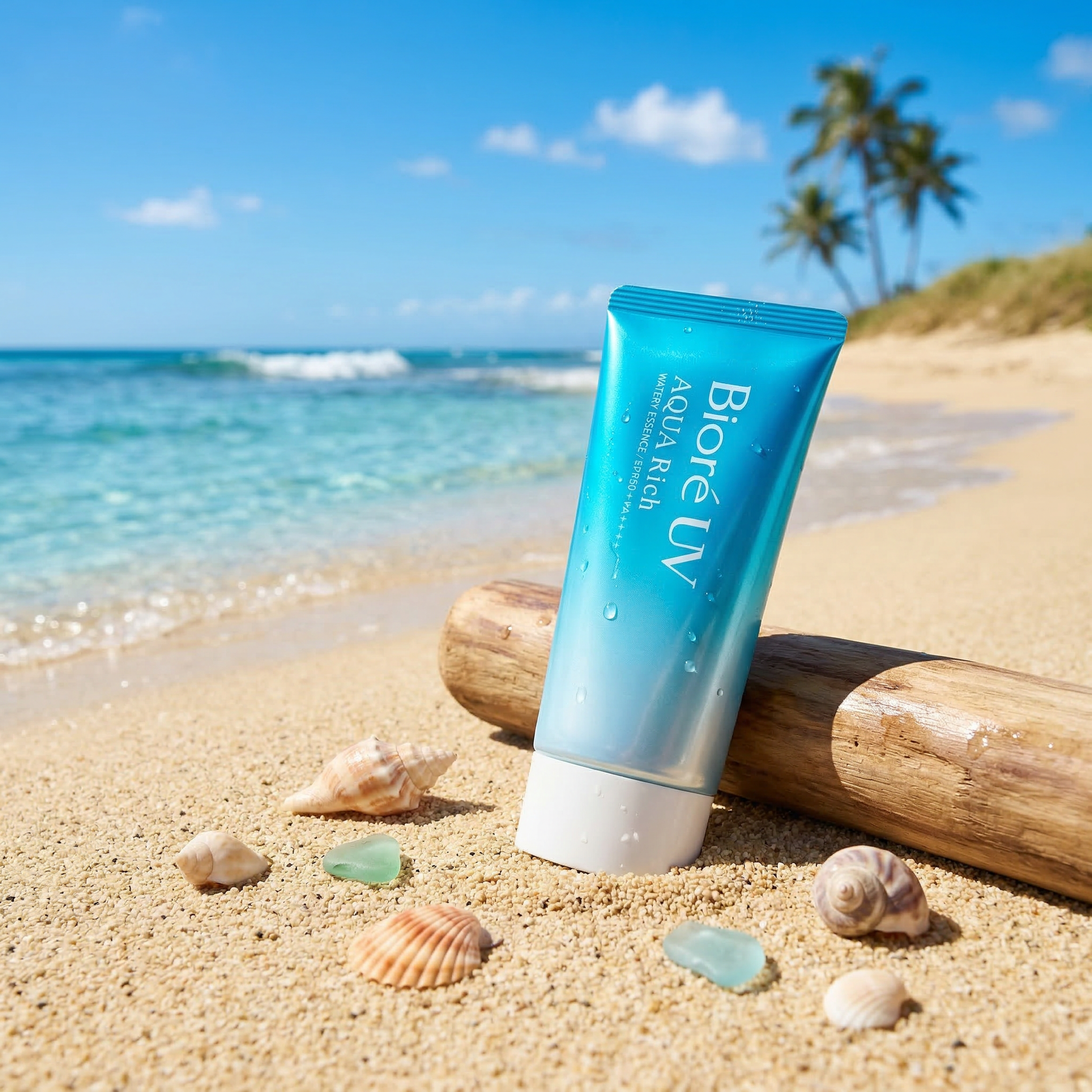Biore Aqua Rich SPF50 lightweight sunscreen no white cast