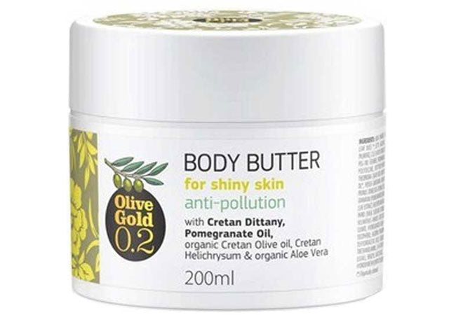 Body butter with pomegranate and dittany oils for hydration, skin renewal and radiant glowing skin