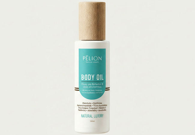 Botanical body oil with plant oils for skin moisturising, suppleness and the appearance of stretch marks