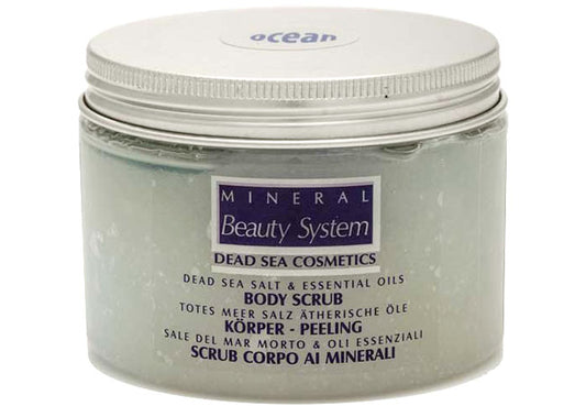Body scrub with Dead Sea salts for exfoliation, hydration and smooth radiant skin