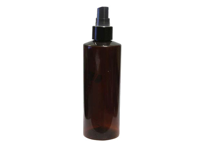 Caramel PET spray bottle for lotions and lightweight cosmetics