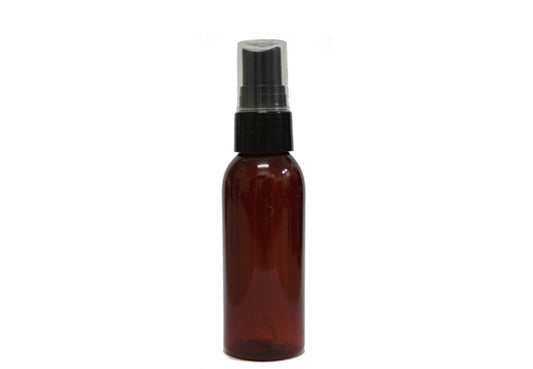 Caramel PET spray bottle for lotions and lightweight cosmetics