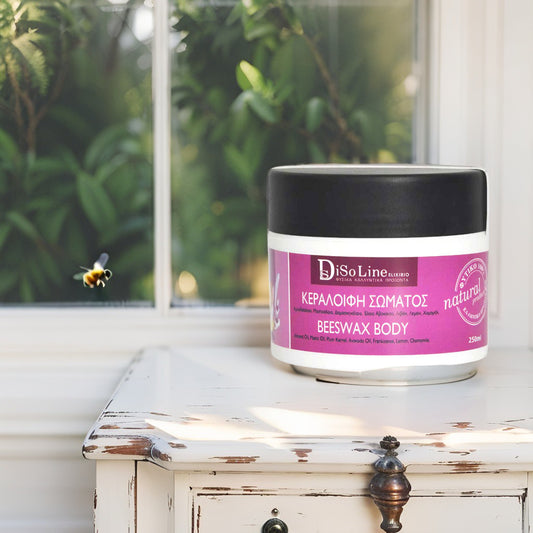 Disoline Moisturizing Body Wax – natural beeswax and botanical oils for deep hydration and silky soft skin.