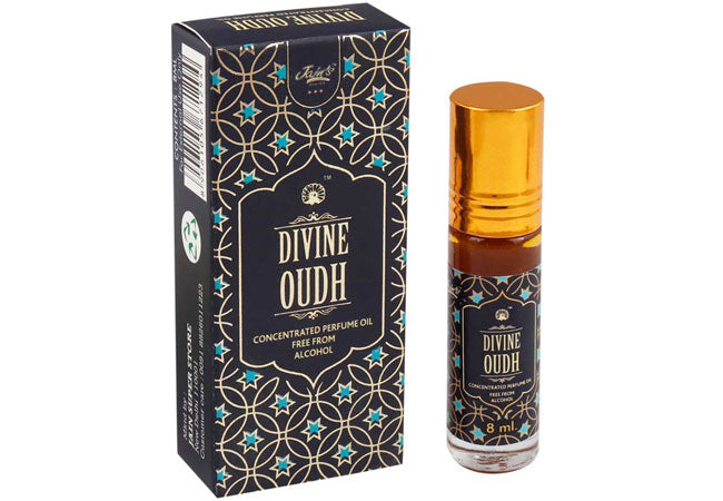 Divine Oudh perfume oil with oud and rose long lasting fragrance
