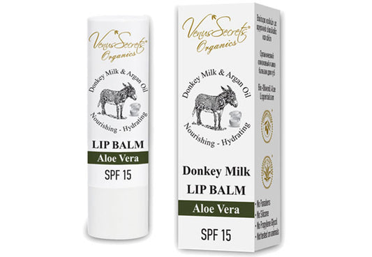 Donkey milk aloe vera lip balm SPF15 natural lip care