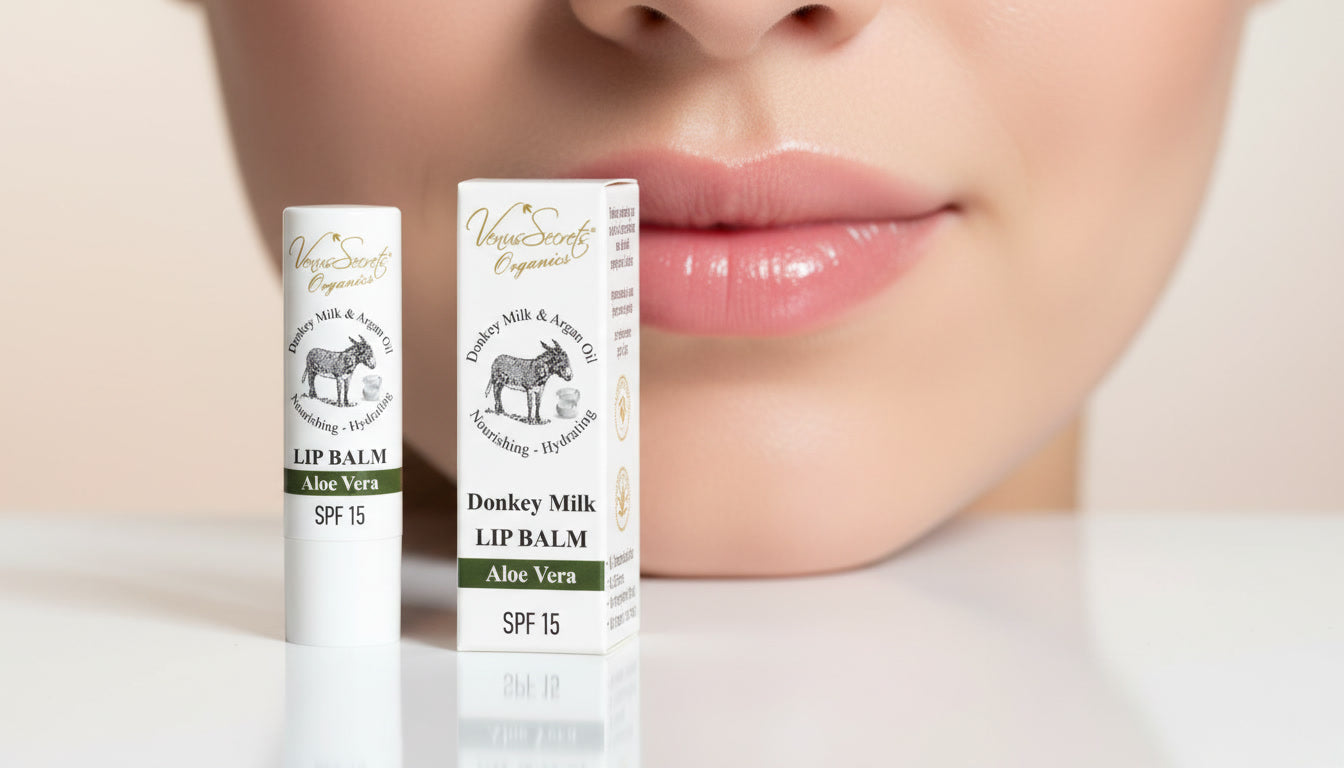 Donkey milk aloe vera lip balm SPF15 natural lip care